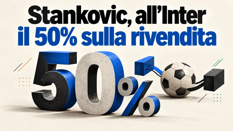 Copertina generata con IA, scritta "Stankovic, all’Inter il 50% sulla rivendita"