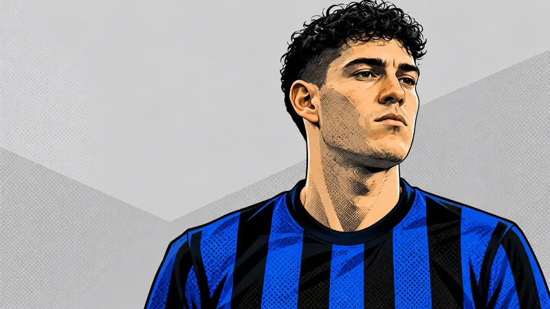 Copertina generata con IA: Alessandro Bastoni con la giacca della nazionale italiana