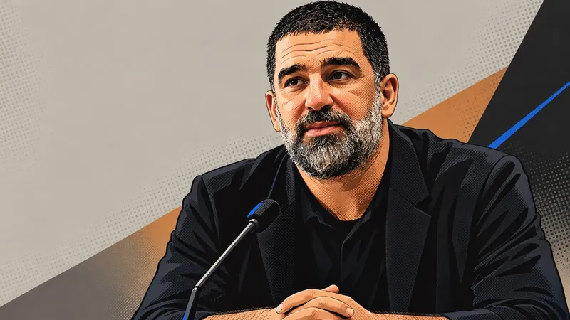 Copertina generata con IA: Arda Turan in conferenza stampa da allenatore dello Shakhtar Donetsk