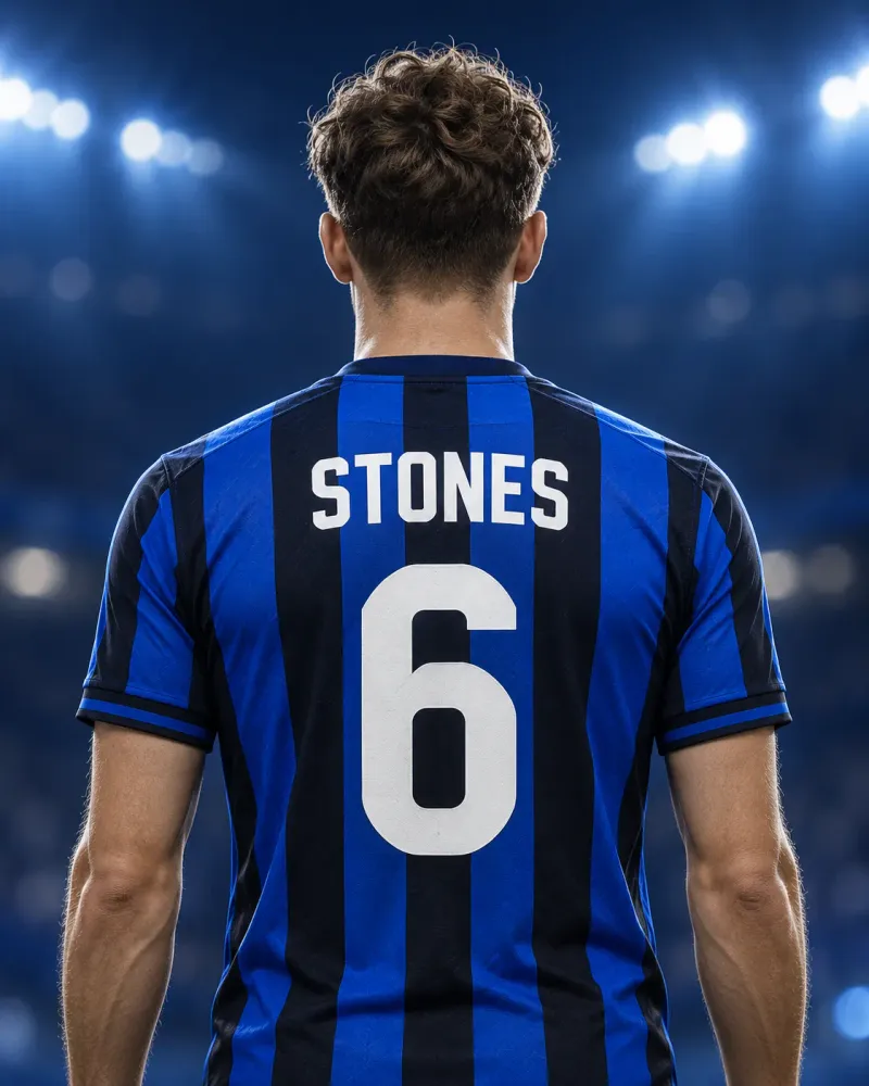 Illustrazione di John Stones di spalle