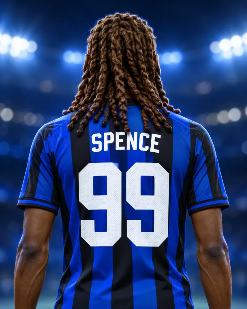 Illustrazione di Djed Spence di spalle